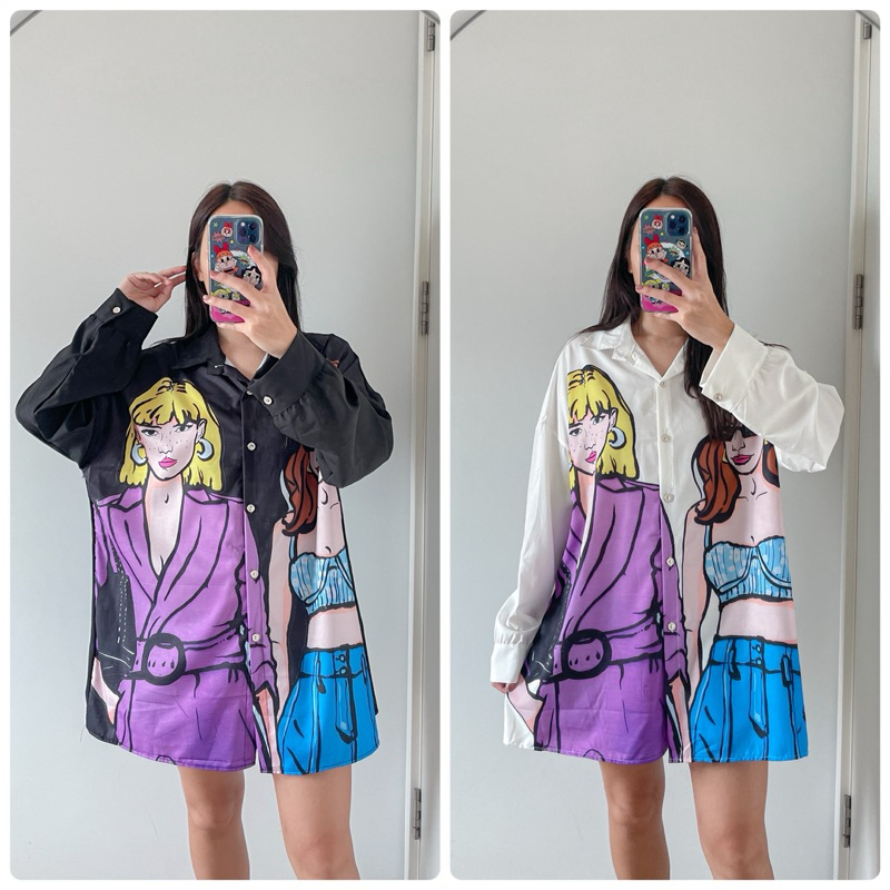 เสื้อเชิ๊ตสไตล์เกาหลีลายสูทม่วง