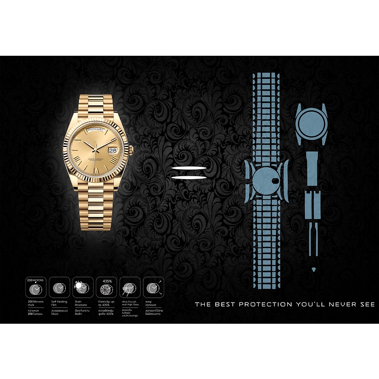 ฟิล์มกันรอยนาฬิกา Watch Protection Film รุ่น Rolex Day-Date 40mm Ref.M228238