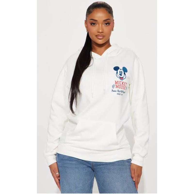 เสื้อฮู้ด มิคกี้ สเวตเตอร์ สีขาว Mickey mouse  ❣️Disney❣️ แท้💯% (TS268) - รูปที่ 2