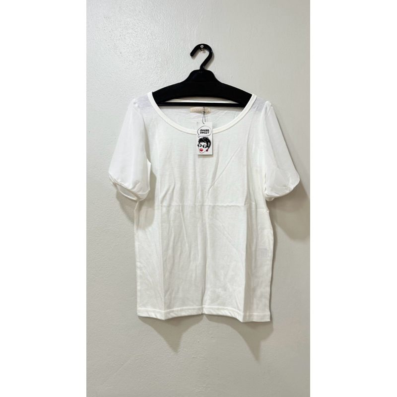 เสื้อยืดผ้าคอตตอน แขนตุ๊กตา แขนผ้าแก้ว แบรนด์ JUNIOR SWEET ไซส์F อก36“ ยาว24”