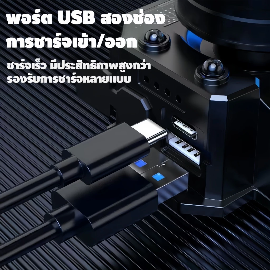 ไฟฉายคาดหัว ซูมได้ 5โหมด เซนเซอร์ 10W กันน้ำ thumbnail 7