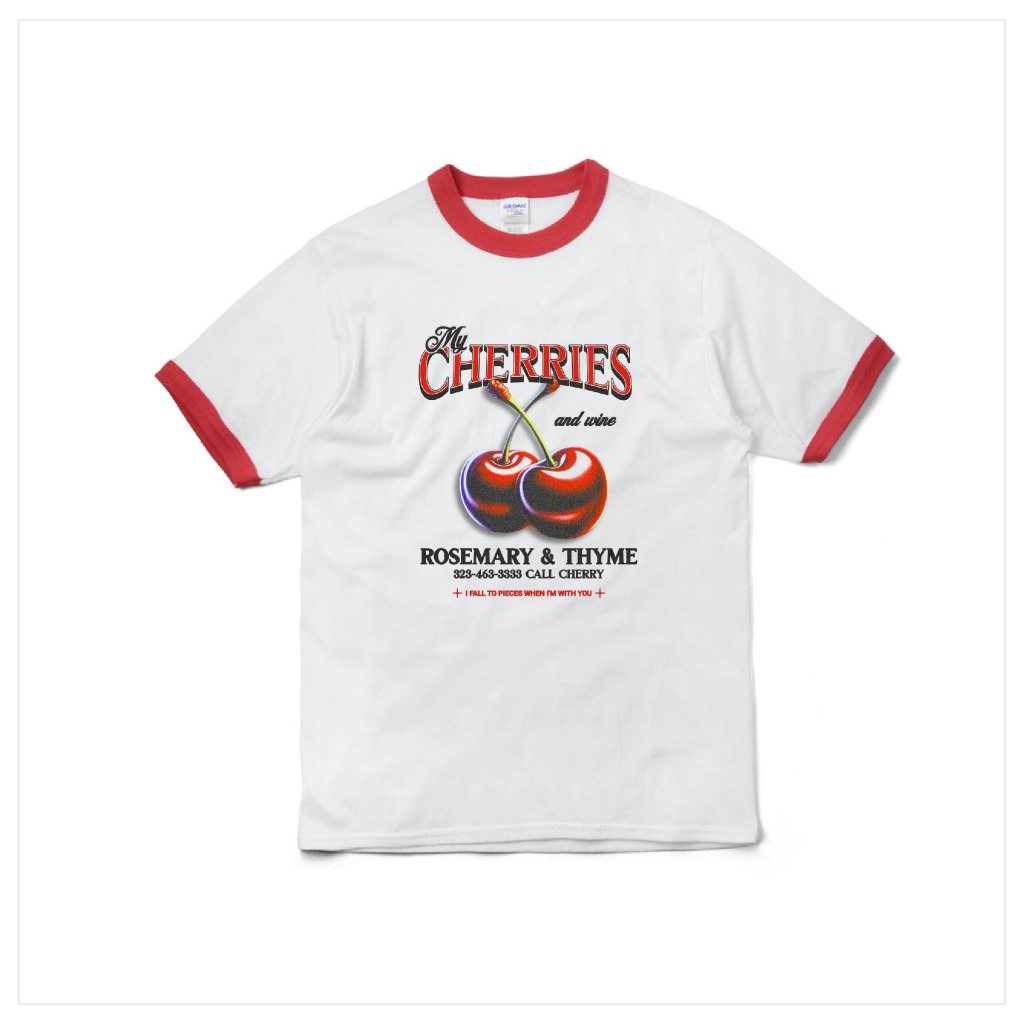 Ringer Tee เสื้อพิมพ์ลาย My CHERRIES
