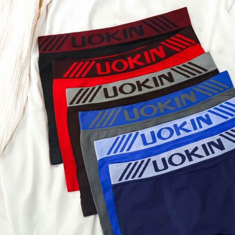 UOKIN กางเกงใน [ เซ็ต 6 ตัว ] ไร้รอยต่อ ยืดหยุ่น ใส่สบาย ระบายอากาศ ป้องกันแบคทีเรีย สำหรับผู้ชาย
