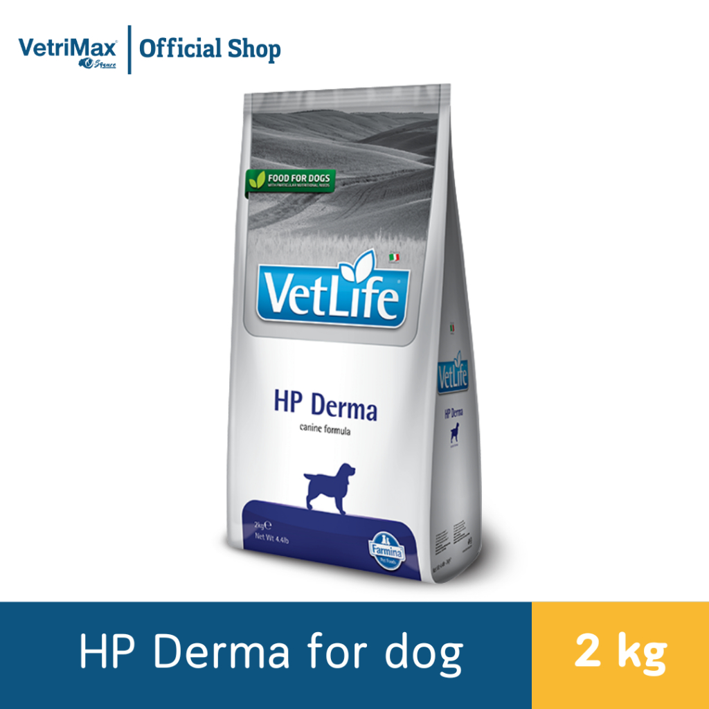(EXP07/26)Vet Life HP Derma For Dog ที่มีอาการแพ้อาหาร สุนัขที่จำกัดอาหาร ผิวหนังอักเสบ 2 kg