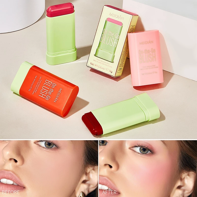 บลัชออน เนื้อครีม ให้ความชุ่มชื้น กันน้ํา สีชมพู สีแดง สีส้ม  ความงามตามธรรมชาติ เครื่องสําอาง thumbnail 4