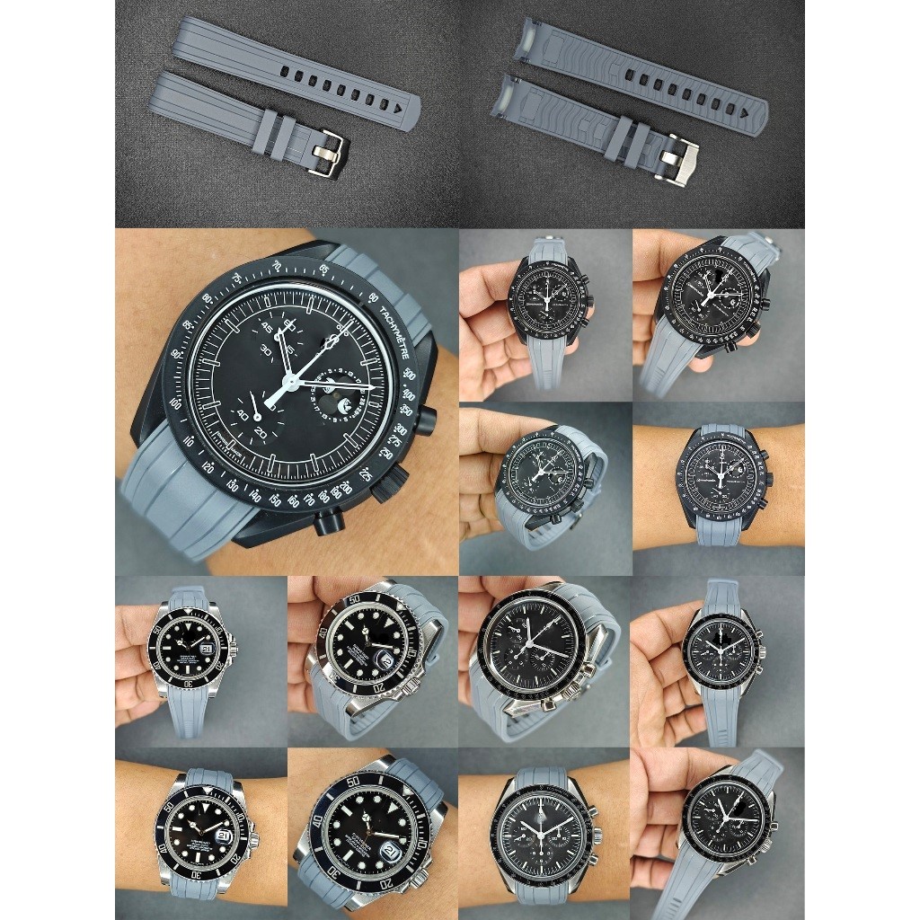 สายนาฬิกาแบบยางรุ่น Curved End Rubber SM Style for Omega X Swatch