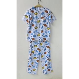 ชุดนอนเด็กชาย ไซส์ 10-12 แขนสั้น ขายาว ผ้ายืด (แบบคอกลม กระด…