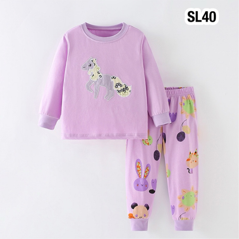 💥พร้อมส่งจากไทย💥 SL40 ชุดนอนผ้าคอตตอน 100% เนื้อผ้านุ่มสบาย ลายน่ารัก