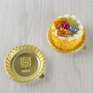 ฐานรองเค้ก ถาดรองมูสเค้ก สีทอง / พลาสติกพันเค้ก มีกาว 100 ชิ้น