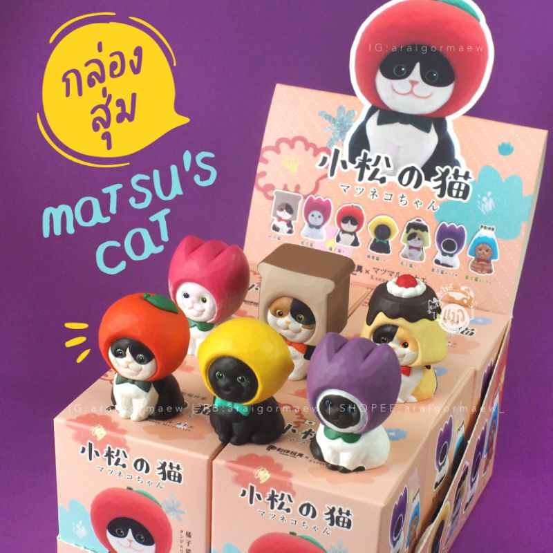 🍊พร้อมส่ง🍋ของแท้💯🇯🇵🇹🇼กล่องสุ่มโมเดลน้องแมวหมวกสวย ผิวเหมือนไม้ Partner Toys X Kanae Matsumaru : Matsu's Cats