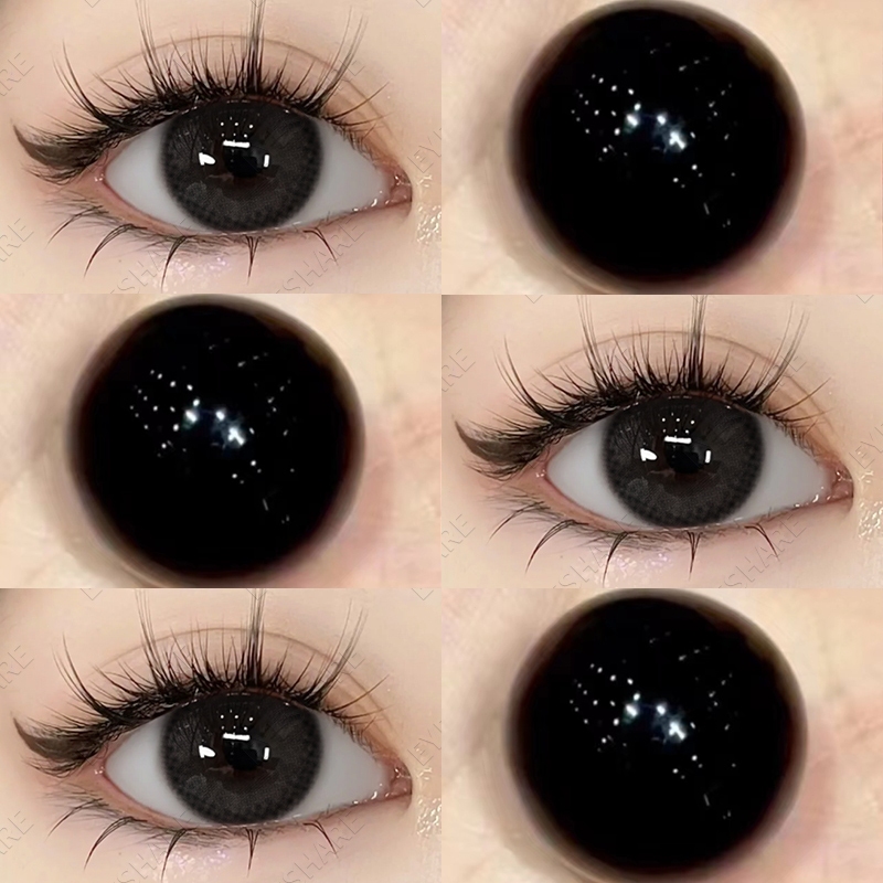 {COD}-Eyeshare Monica Blackคอนแทคเลนส์คู่ 14.5 มม.คอนแทคเลนส์สีตาขนาดใหญ่มีอายุหนึ่งปีจัดส่งฟรี