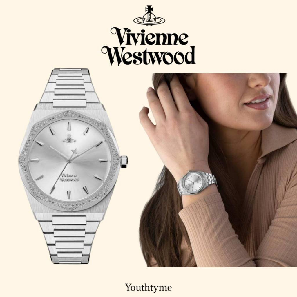 นาฬิกา vivienne westwood silver watch หน้าปัดเพรชล้อม