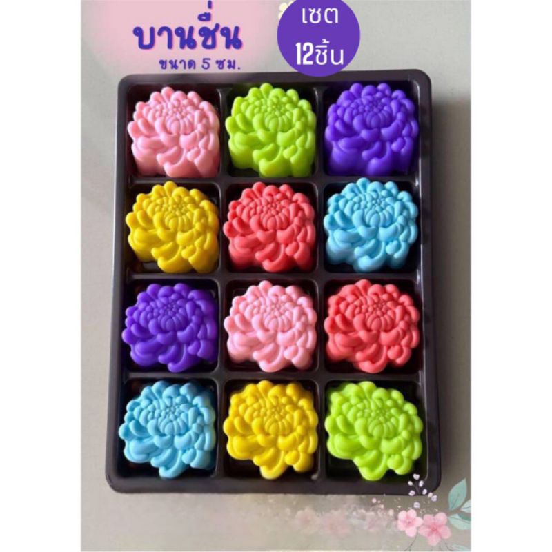 แม่พิมพ์ซิลิโคน set 12 ชิ้นทำวุ้น ขนมชั้น ทำขนมต่างๆ บานชื่น