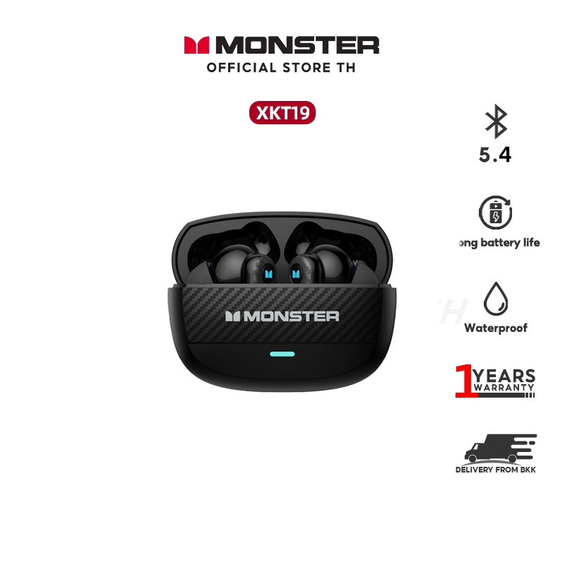 สินค้าใหม่ Monster XKT19 BT 5.4 หูฟังบลูทูธ หูฟังไร้สาย HIFI