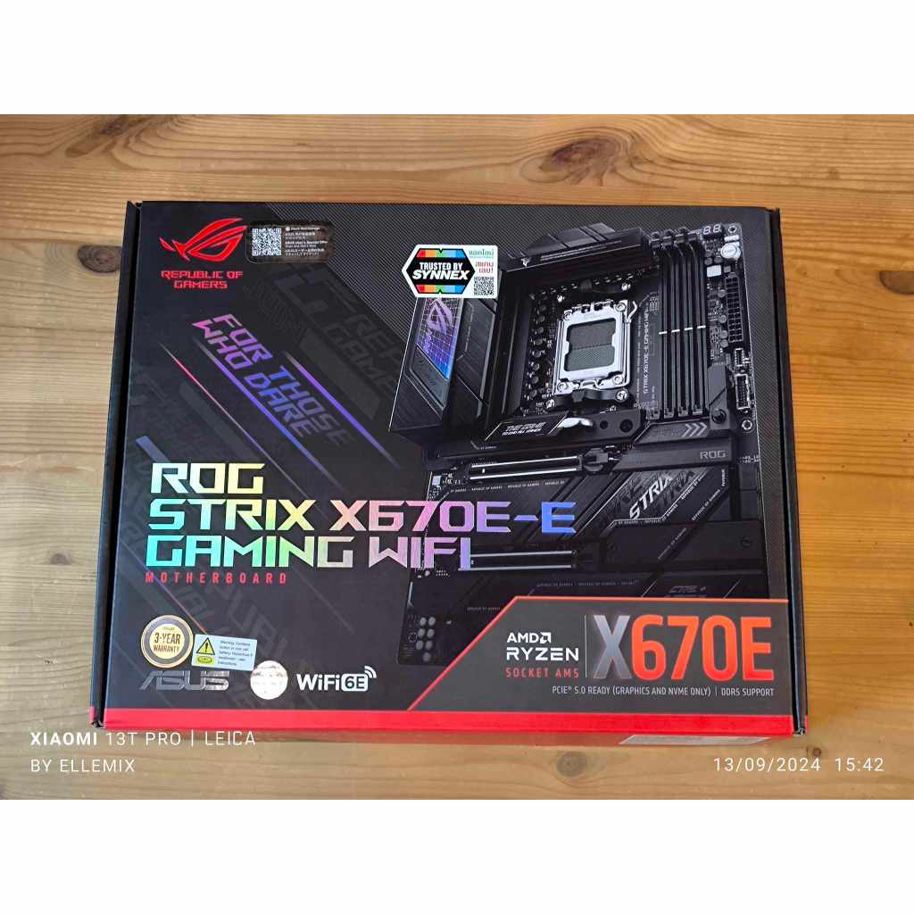 MAINBOARD (เมนบอร์ด) ASUS ROG STRIX X670E-E GAMING WIFI (DDR5)(AM5)(ATX) มือสอง ประกันศูนย์ไทย ครบกล