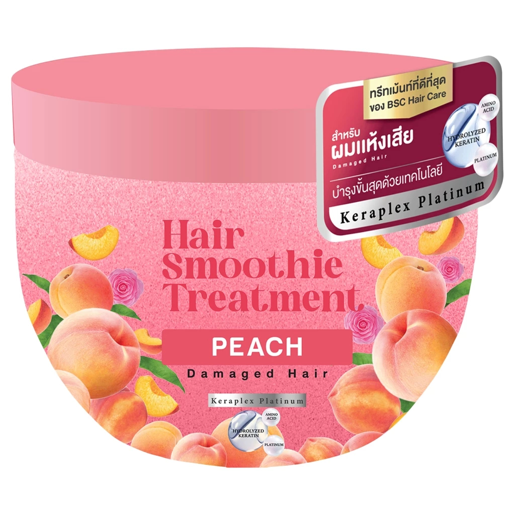 BSC hair care Hair Smoothie Treatment Peach 400g ทรีทเม้นท์บำรุงผม ผมแห้งเสีย มีน้ําหนักและจัดทรงง่า
