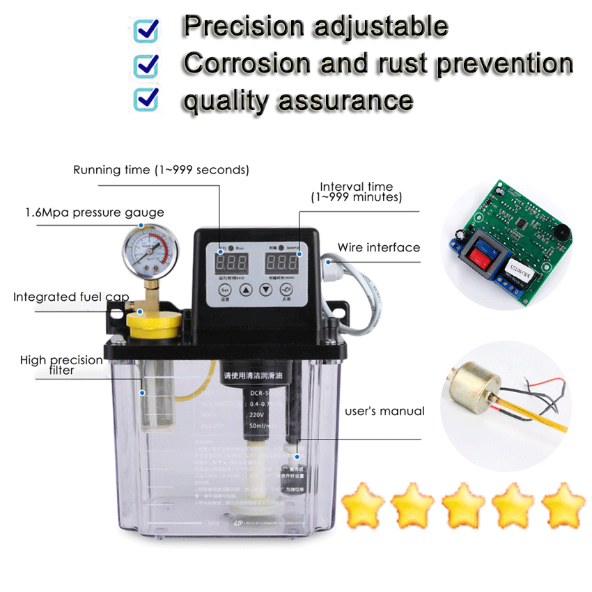 Automatic lubricating oil pump CNC lathe machine tool lubricator 220V electromagnetic lubricating pump