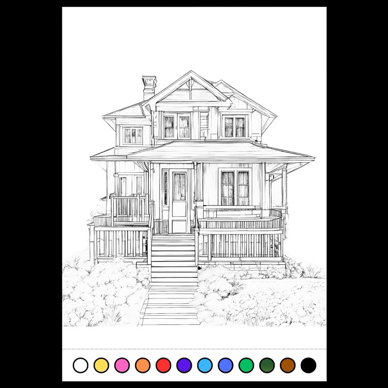 ภาพระบาย รูปบ้าน เนื้อกระดาษ 100 ปอนด์ ขนาด A4 และ A5