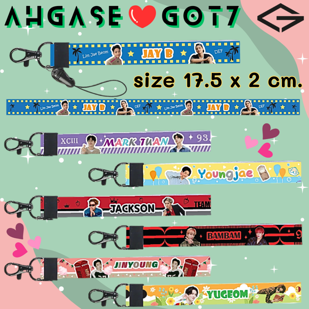 พร้อมส่ง สายคล้อง GOT7 เส้นสั้น คล้องอากาบง คล้องมือ 17.5 x 2 cm วัสดุเป็นผ้า ไม่บาดมือ