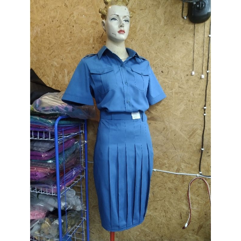 กระโปรงยุวกาชาดทรงแคบ		มีกระเป๋าลับ	ซิปซ่อน	ติดตะขอสามช่อง(เอว×ยาว)​ - รูปที่ 3