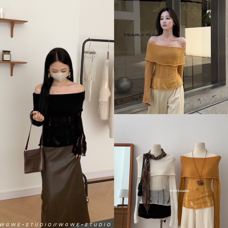 เสื้อแขนยาวเปิดไหล่รุ่น 9841 TAG:WG.WE