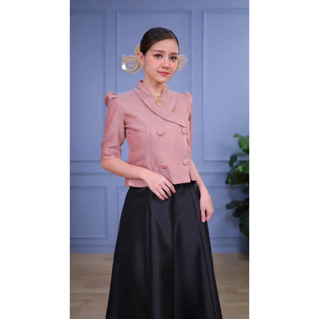 เสื้อคอปกผ้าลูกแก้วหนองบัวลำภูพรชนก (ว5)