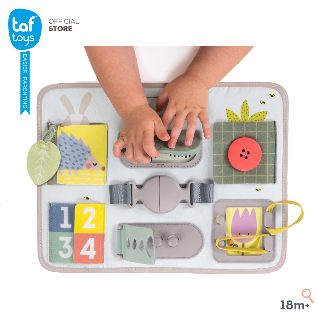 Taf Toys บอร์ดกิจกรรม Activity Buckles Board ของเล่นเสริมพัฒนาการ 18 เดือน ขึ้นไป