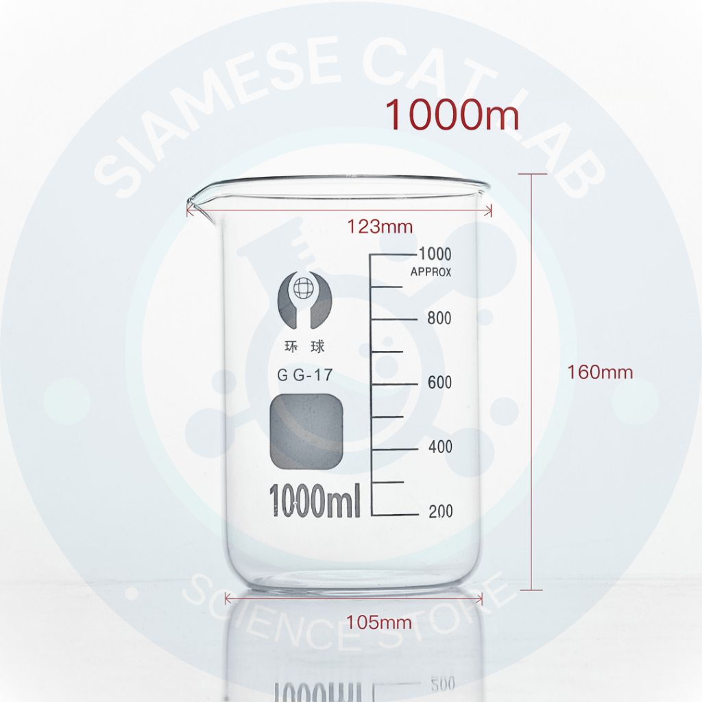บีกเกอร์แก้ว Borosilicate Glass Beaker Glass บีกเกอร์ขนาด 100ml-1000ml - รูปที่ 7