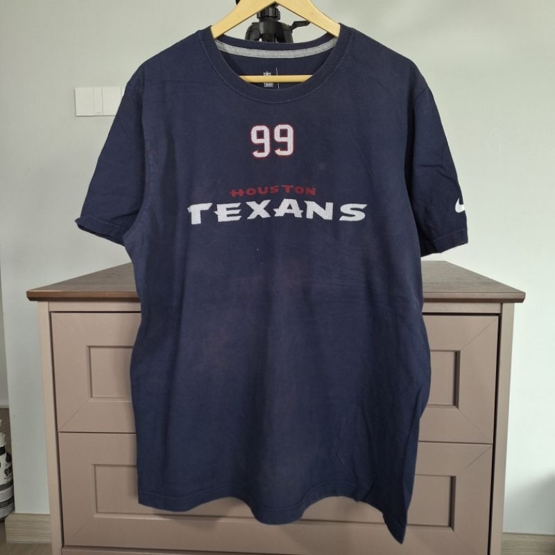 เสื้อยืด ลายกีฬา nfl nike houston texans watt 99 ของแท้มือสอง size XL (Lps009)
