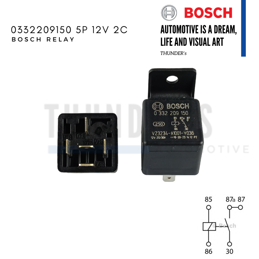 BOSCH Relay รีเลย์ 5 ขา 1C 2C คอนแทค 0986AH0250 0986AH0253 0332209150 0332209203 - รูปที่ 2