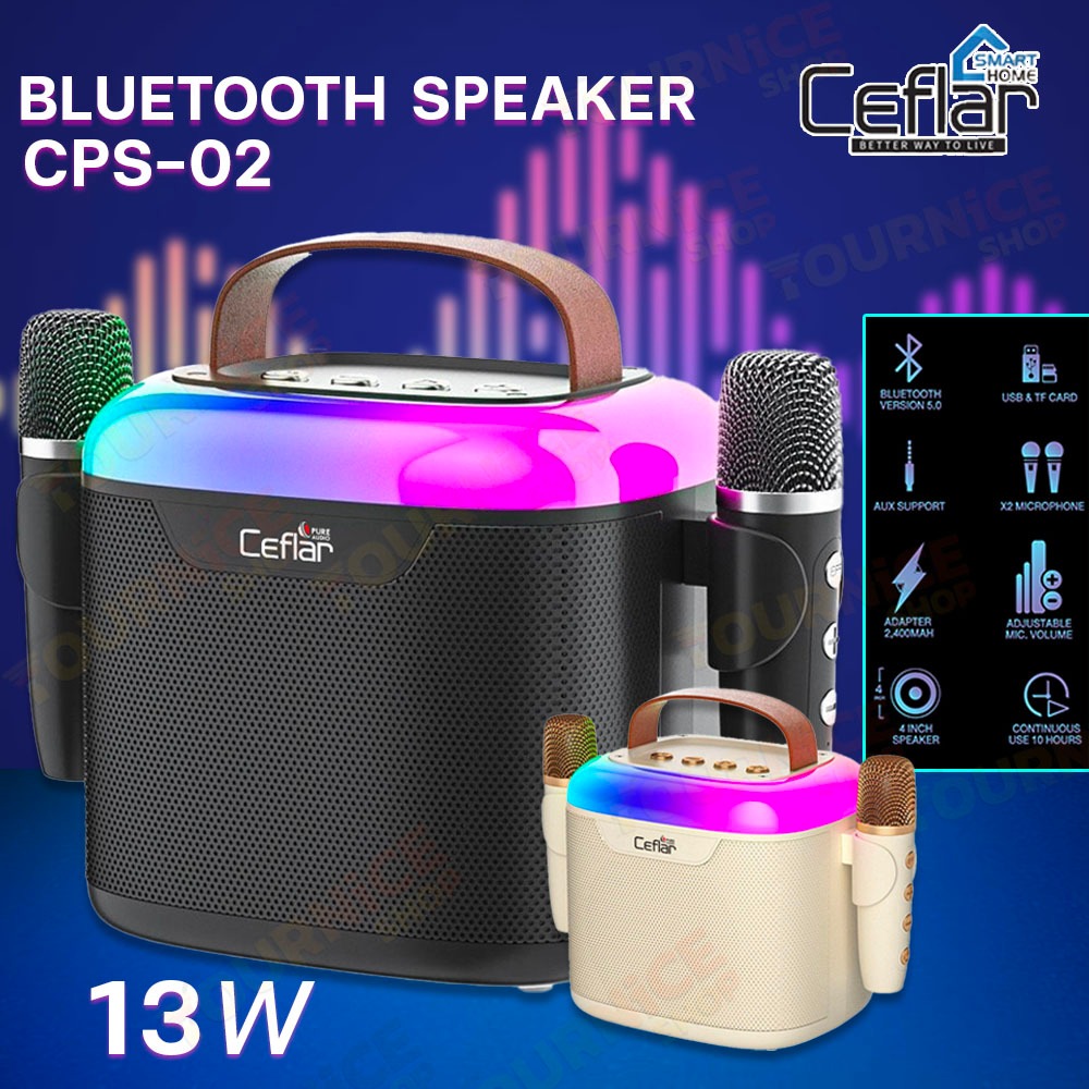 ceflar ลำโพงบลูทูธ ตั้งโต๊ะขนาดพกพา CPS-02 (คละสี)