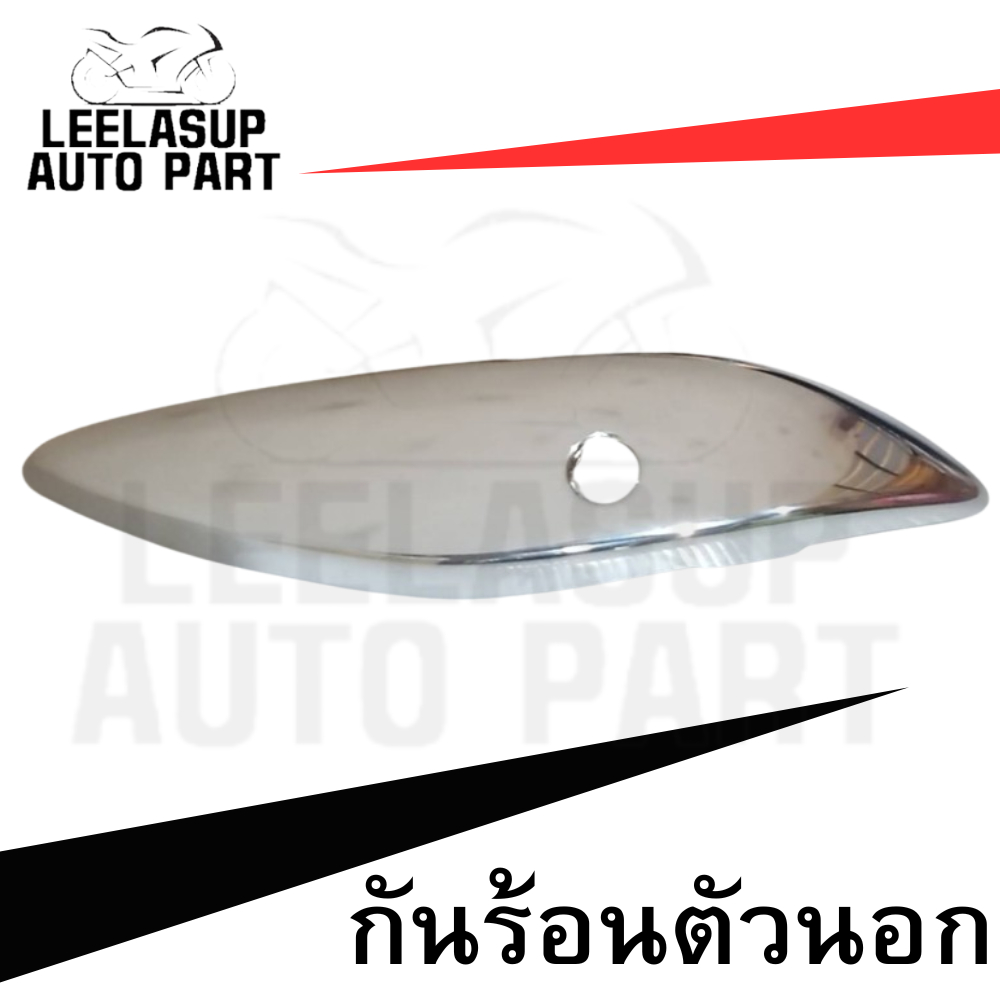 แผงกันท่อไอเสีย กันร้อน ครอบท่อ ชิ้นเงา โครเมียม HMA YAMAHA GRAND FILANO HYBRID 2015-2024