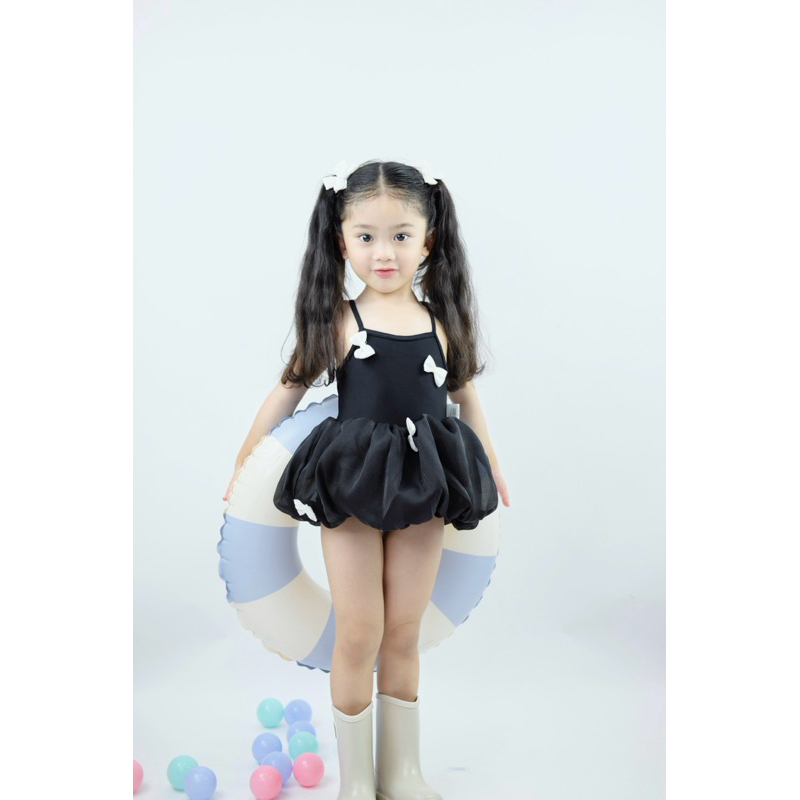 พร้อมส่ง!!ชุดว่ายน้ำเด็กผู้หญิงY2Kเก๋ไม่ซ้ำใครชุด+หมวก