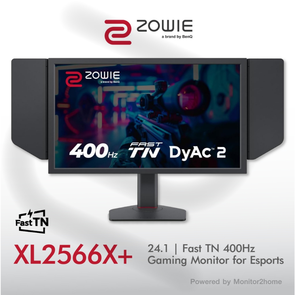 BenQ Zowie XL2566X+ | 24.1 | Fast TN 400Hz Gaming Monitor for Esports | Motion Clarity DyAc2 | Shielding Hood