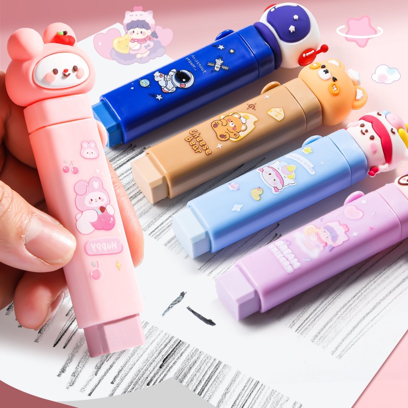 💥ยางลบแบบแท่ง Rubber stick ยางลบแท่งด้ามปากกาลายการ์ตูน ใช้งานง่าย พกพาสะดวก ลบสะอาด