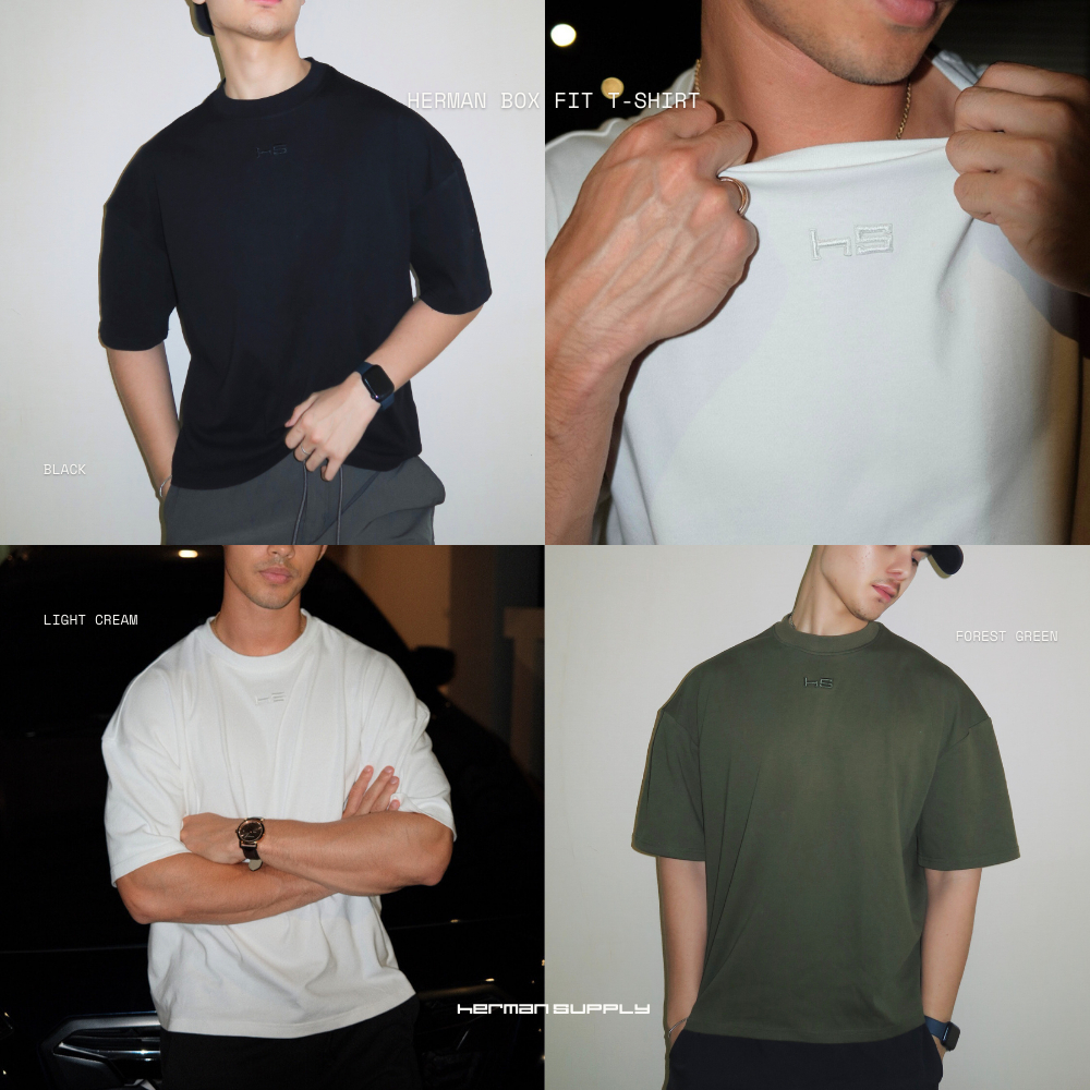 HERMAN SUPPLY - HERMAN BOX FIT T-SHIRT เสื้อยืดโอเวอร์ไซด์ ยูนิเซ็กส์