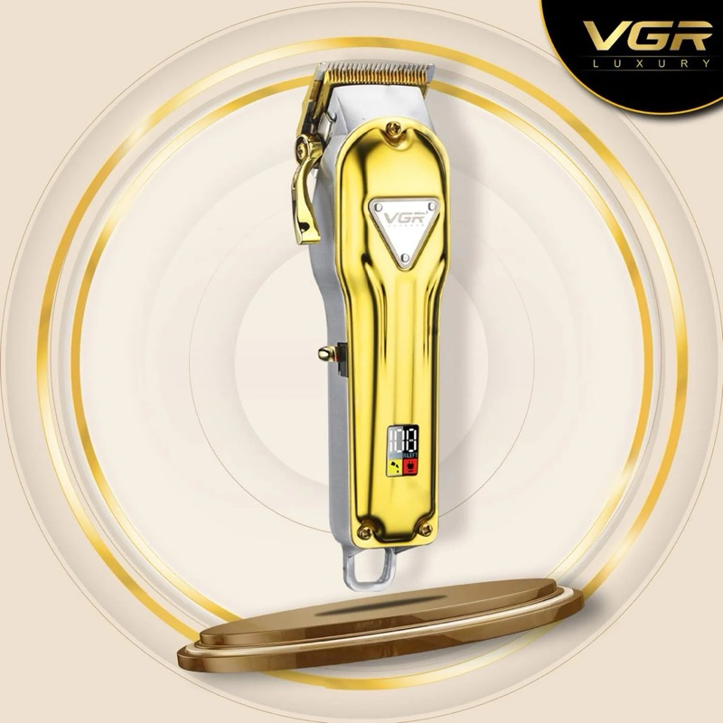VGR v140 ปัตตาเลี่ยนตัดผมไร้สาย เครื่องสีทอง เป็นบอกสถานะแบต สินค้าของแท้100%