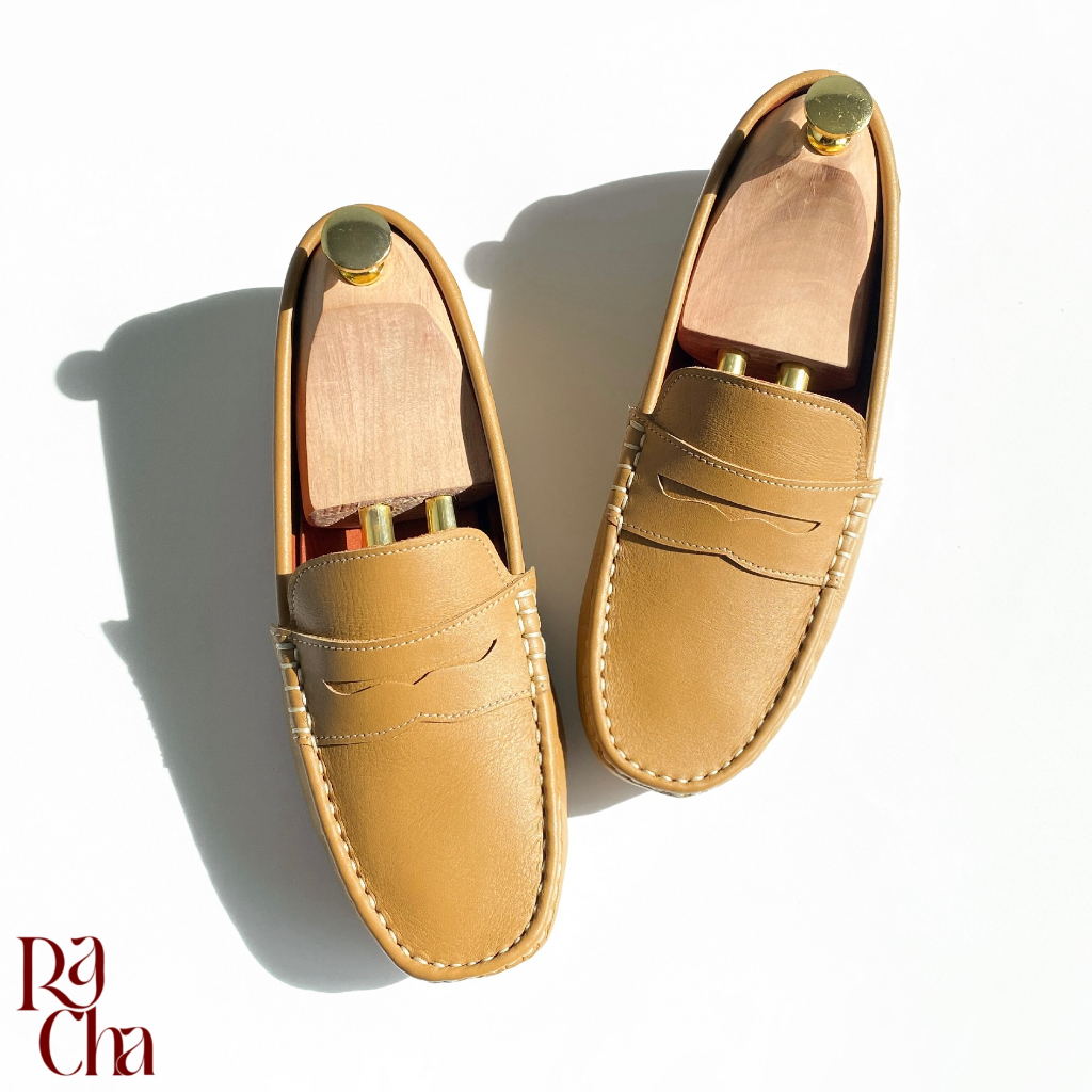 Penny Loafer สีแทน โลฟเฟอร์หนังแท้ รองเท้าหนังวัวแท้ unisex -สามารถใส่ได้ทุกเพศ