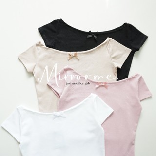 mirrorme เสื้อปาดไหล่ แต่งโบว์
