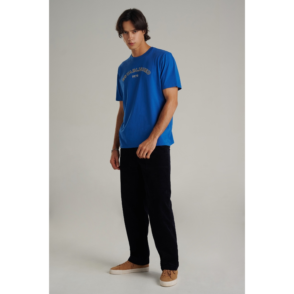 Mc jeans เสื้อยืดแขนสั้นผู้ชาย คอกลม สีน้ำเงิน MTTZ844