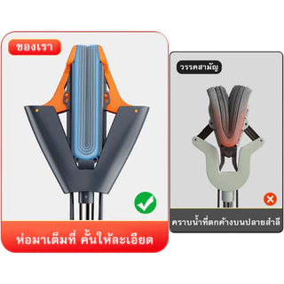 HOPTECH ไม้ถูพื้น หัวฟองน้ำ ไม้ถูพื้นแบบรีดน้ำ ฟองน้ำถูพื้น PVA สมบัติพิเศษช่วยดูดซับน้ำ พร้อมส่งทั่วไทย