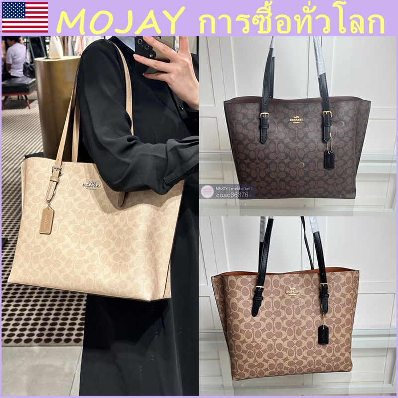 แท้💯% outlet Mollie Tote 13 นิ้ว กระเป๋าโท้ตใบใหญ่ของผู้หญิง กระเป๋าสะพายซิปกันน้ำ สามารถใส่ไอแพดได้