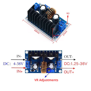 สเต็ปดาว DC-DC Step Down XL4016 Buck Converter มดูลตัวควบคุมบั๊กปรับได้ Step Down 24v to 12v สเต็ปดาวน์12v