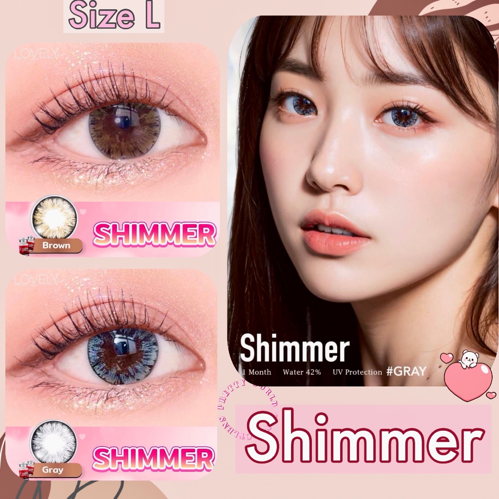 ❤️ Lovely Lens : Shimmer  สายตาปกติ - 6.50 ลายเกล็ดหิมะ บิ๊กอาย ตาโต