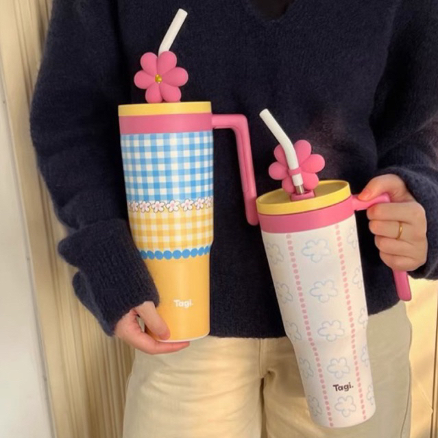 พร้อมส่ง ร้านไทยส่งว่องไว แท้100% Tagi Put-Put Flowers field vacuum bottle แก้วน้ำยี่ห้อtagi ลายน่ารัก