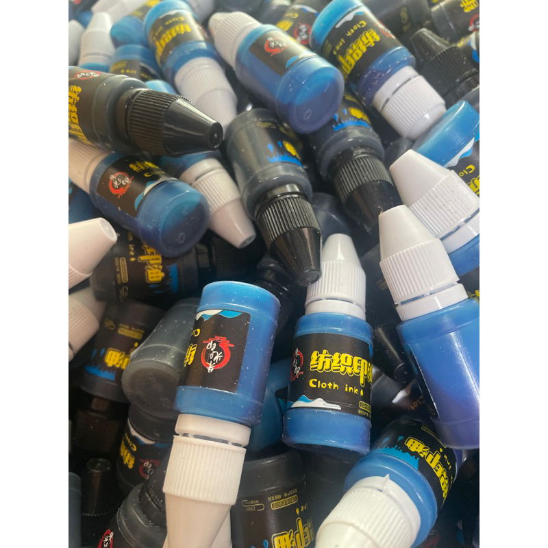 พร้อมส่งจากไทย หมึกสำหรับตราปั๊ม หมึกผ้า ตรายางปั๊มผ้า ตรายางพลาสติก ปั๊มเสื้อผ้า ปั๊มกระดาษ