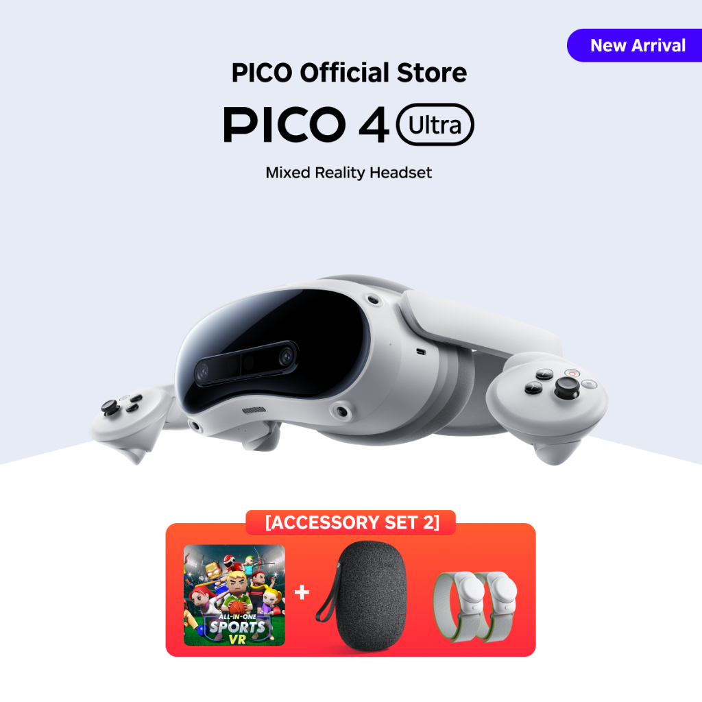 [ACCESSORY SET 2] PICO 4 Ultra VR Headset 12GB + 256GB | พร้อม Motion Tracker และ Carrying Case | รับประกัน 1 ปี