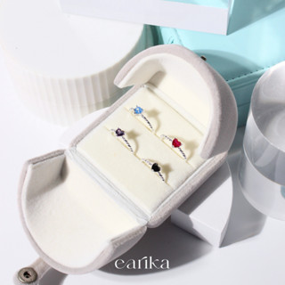 earika.earrings - heartery spiral ring แหวนเกลียวเงินแท้จี้หัวใจเพชร (มีเพชรให้เลือก 3 สี) ฟรีไซส์ปรับขนาดได้