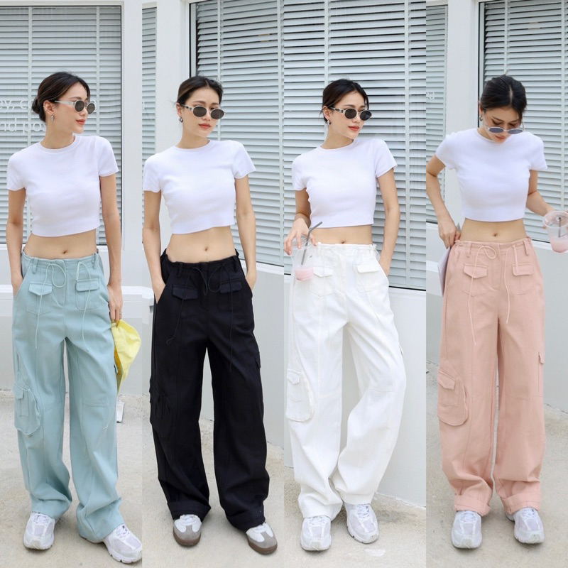 ส่งแมส OH BAGGY PANTS  กางเกงบอยๆ เอวใส่ได้ทั้งต่ำและสูง สะโพกไม่รัดรูป ทรงบอยๆนิดๆ ปลายขาตรง