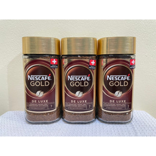 NESCAFE GOLD DELUXE 200 g เนสกาแฟ โกลด์ เดอ ลุกซ์ คอฟฟี่ กาแฟสำเร็จรูปชนิดฟรีซดราย [นำเข้าจาก SWITZERLAND]  Exp.11/2024